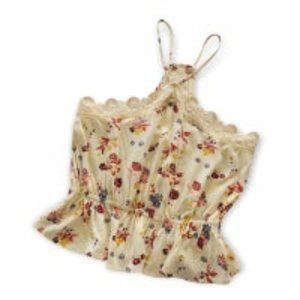 Kendall + Kylie | Ivory Floral Print Halter Top Medium